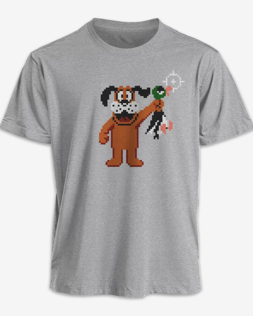 Polera premium Gris Melange de Duck Hunt Perro