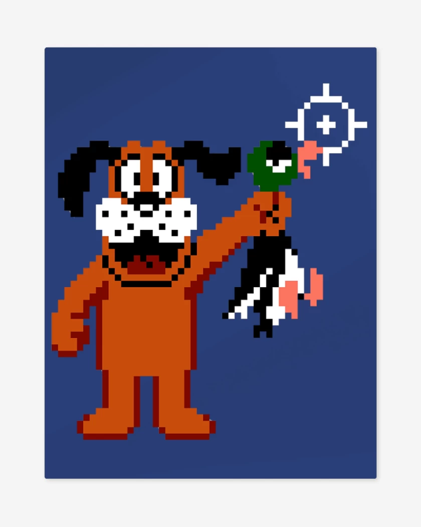 Print metalico Azul Rey de Duck Hunt Perro