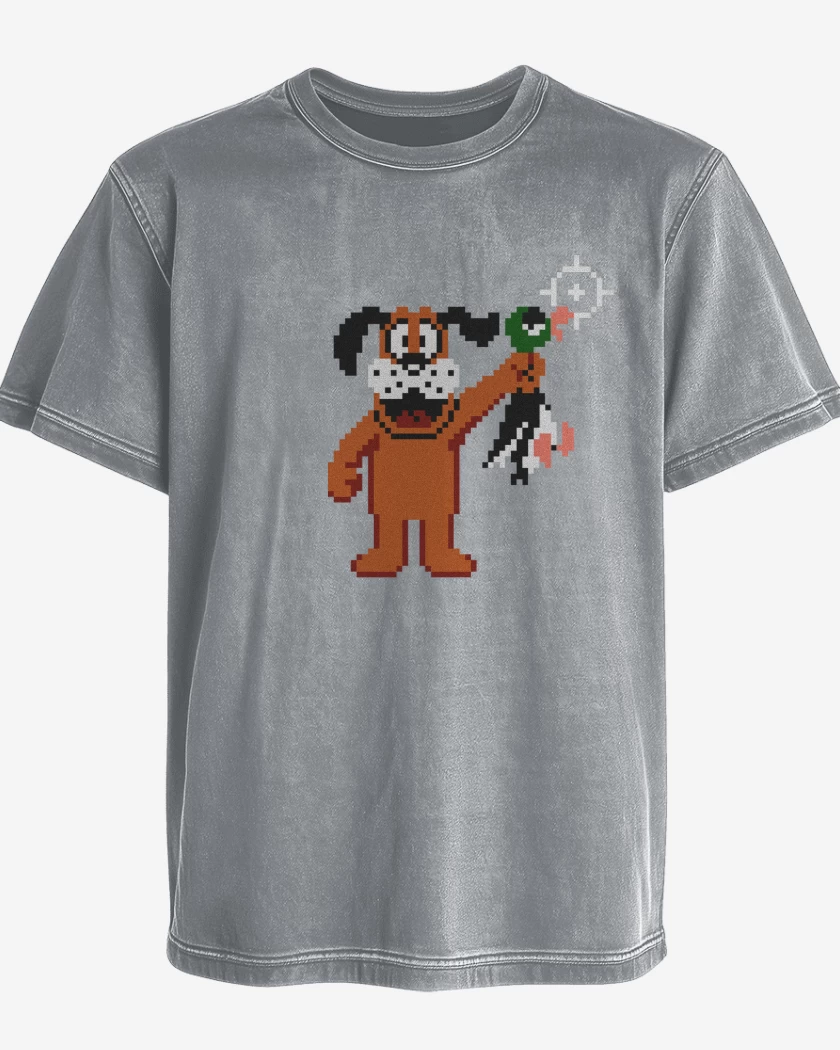 Polera desgastada Gris Melange de Duck Hunt Perro