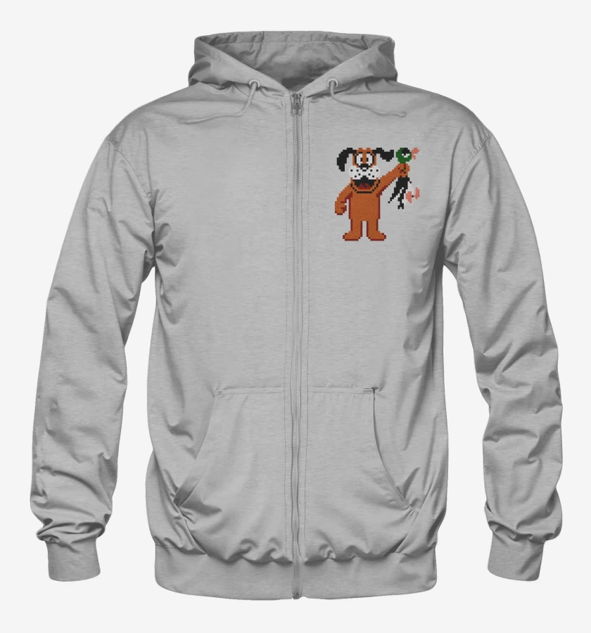 Poleron Canguro con cierre Gris Melange de Duck Hunt Perro