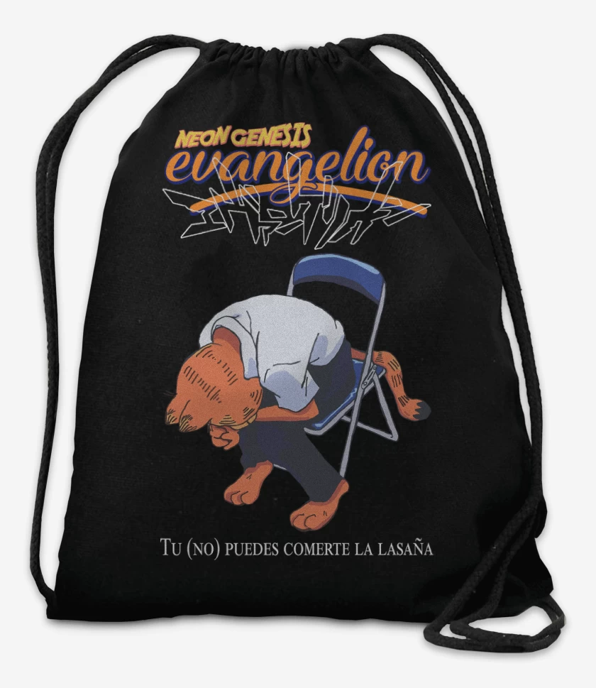 Mochila Negro de Neon Genesis Evangelion Gardfield Lasaña