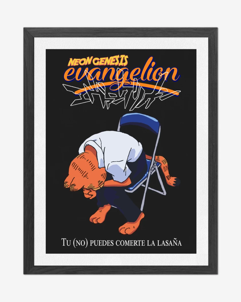 Cuadro decorativo Negro de Neon Genesis Evangelion Gardfield Lasaña