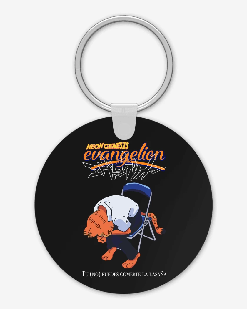 Llavero Neon Genesis Evangelion Gardfield Lasaña