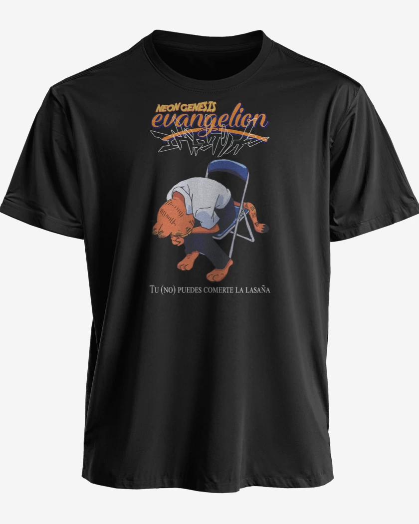 Polera premium Negro de Neon Genesis Evangelion Gardfield Lasaña