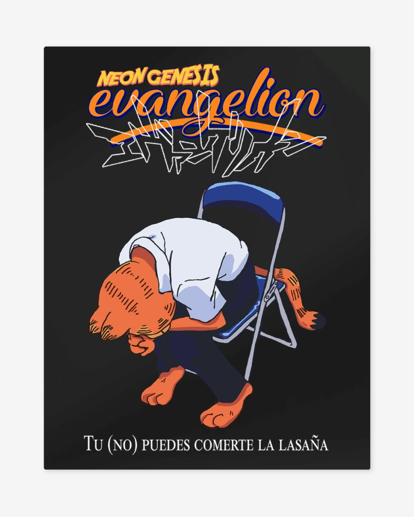 Print metalico Neon Genesis Evangelion Gardfield Lasaña