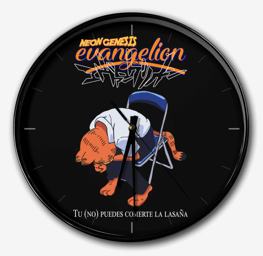 Reloj Negro de Neon Genesis Evangelion Gardfield Lasaña