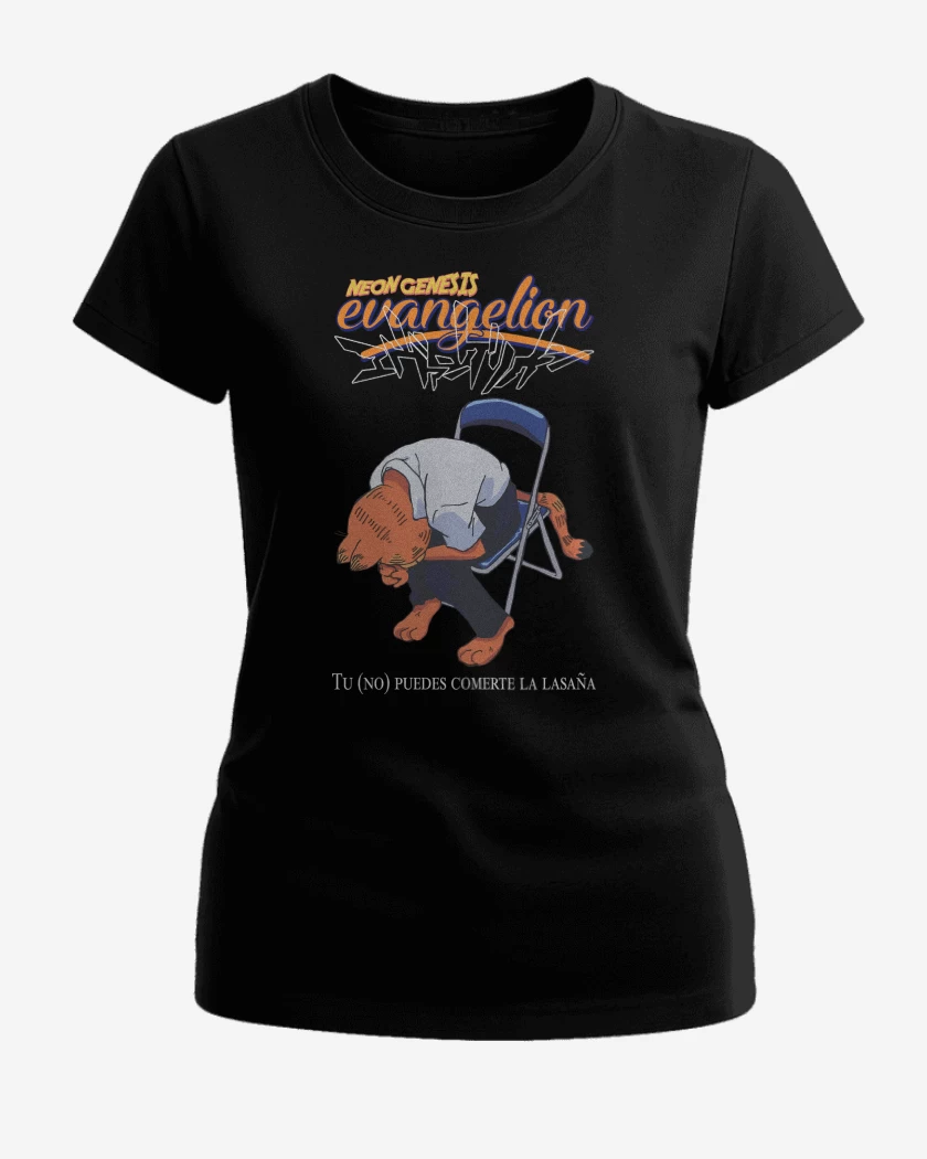 Polera de Mujer Negro de Neon Genesis Evangelion Gardfield Lasaña