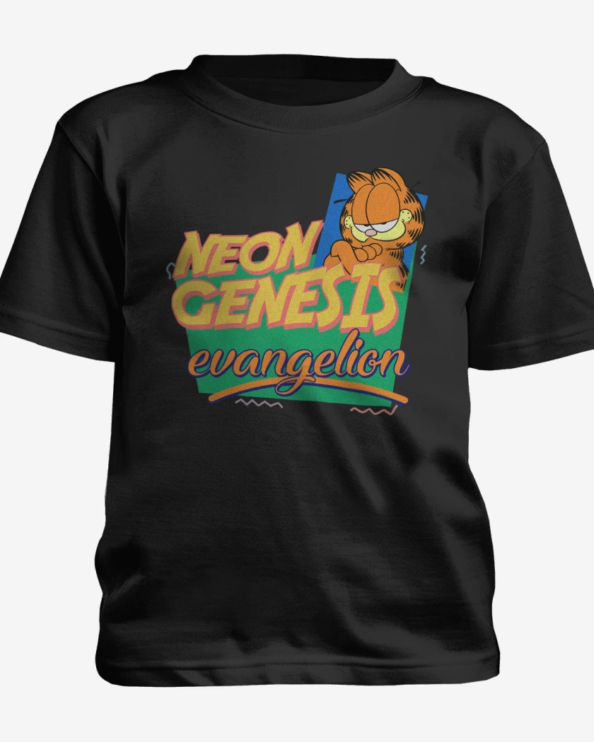 Polera de niño Negro de Neon Genesis Evangelion Garfield