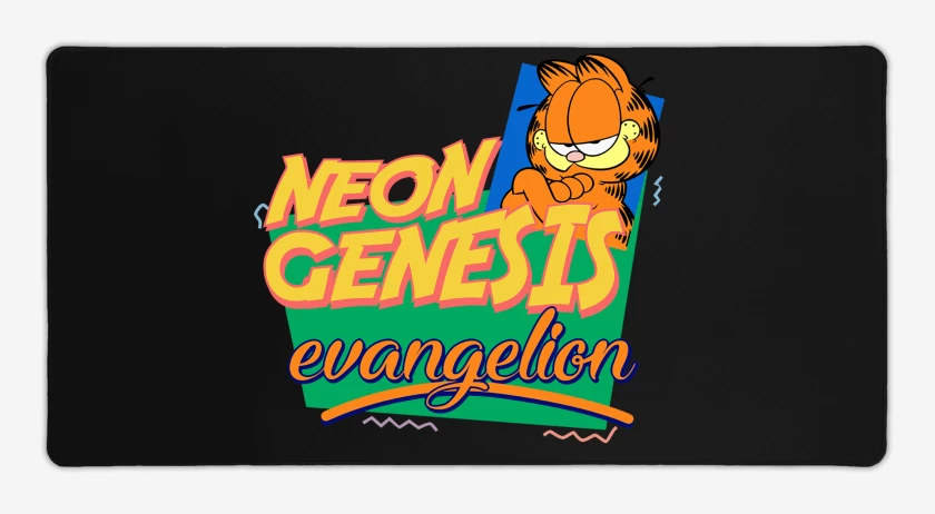 Mouse pad Gamer Negro de Neon Genesis Evangelion Garfield