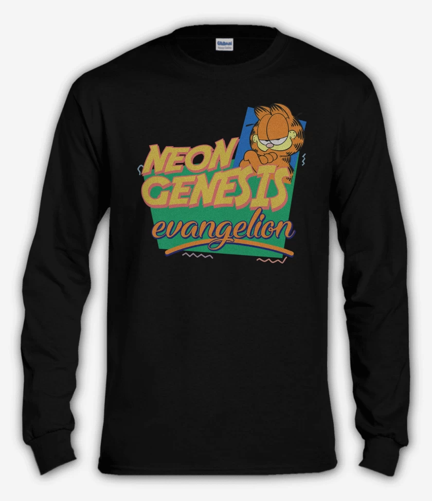 Polera manga larga Negro de Neon Genesis Evangelion Garfield