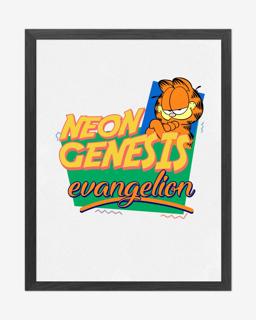 Cuadro decorativo Blanco de Neon Genesis Evangelion Garfield