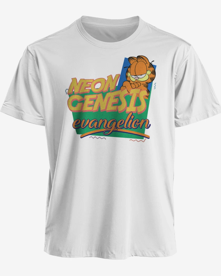 Polera premium Blanco de Neon Genesis Evangelion Garfield