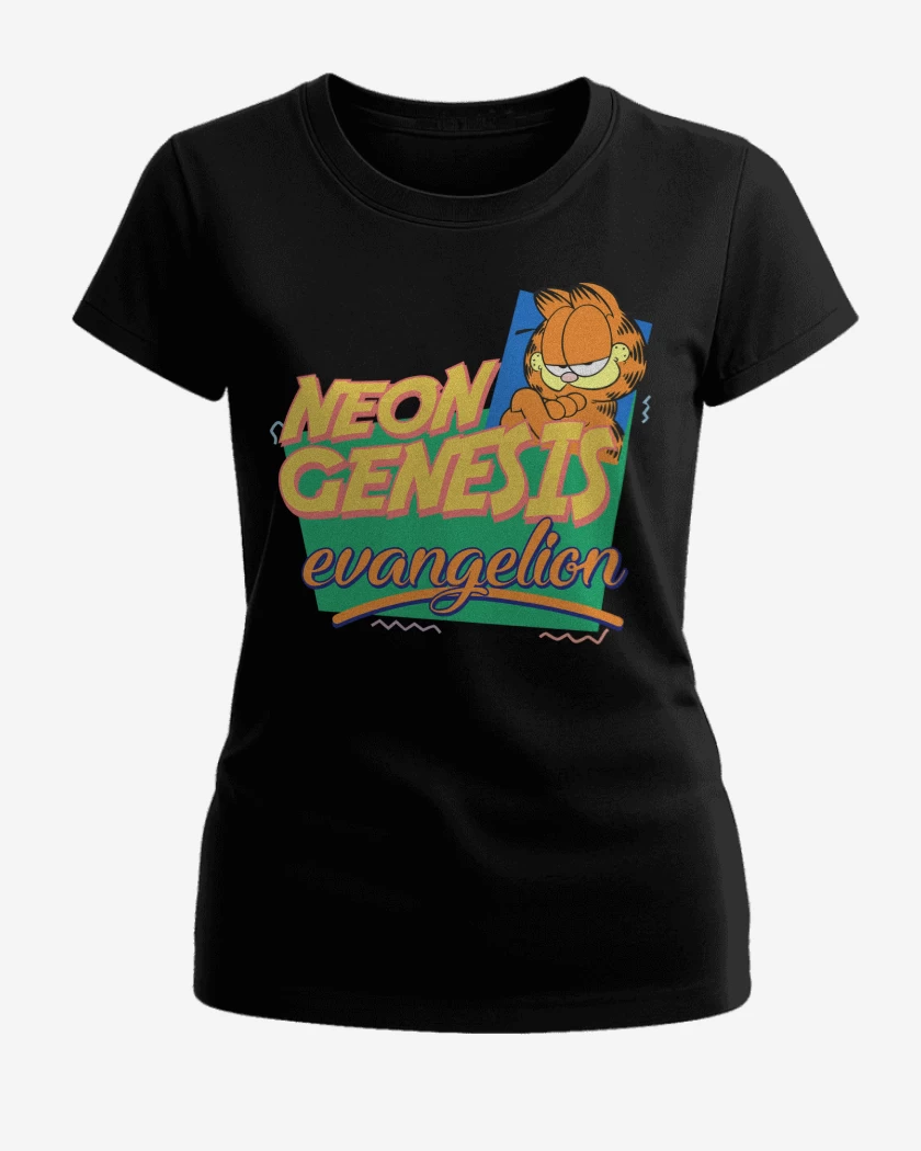 Polera de Mujer Negro de Neon Genesis Evangelion Garfield