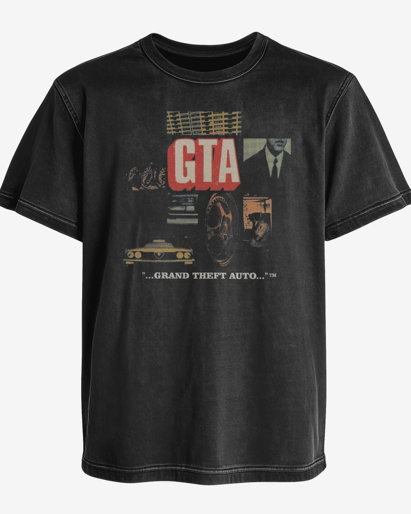Polera desgastada Negro de GTA I