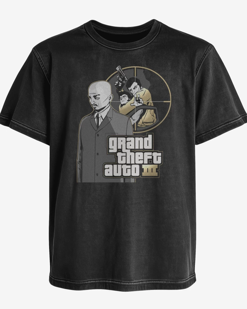 Polera desgastada Negro de GTA III Salvatore Leone