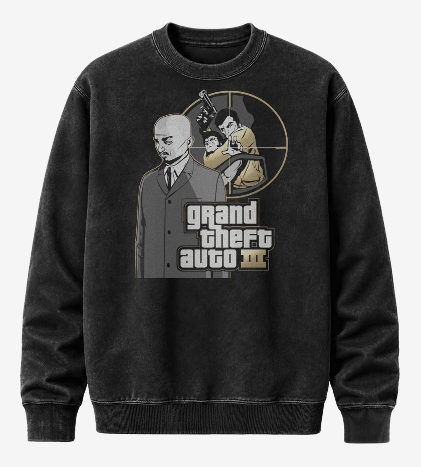 Poleron Polo Acid Wash Negro de GTA III Salvatore Leone
