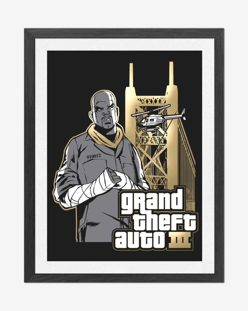 Cuadro decorativo Negro de GTA III Criminal