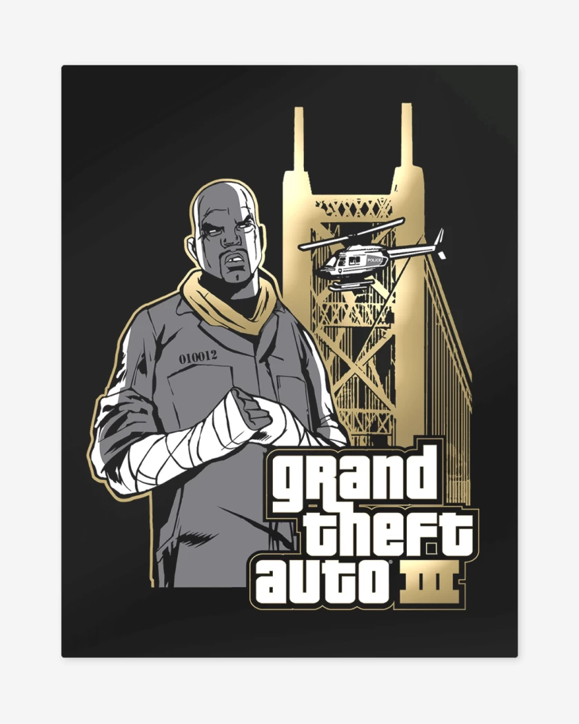 Print metalico Negro de GTA III Criminal