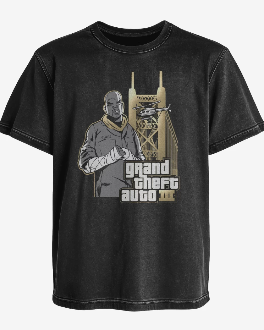 Polera desgastada Negro de GTA III Criminal