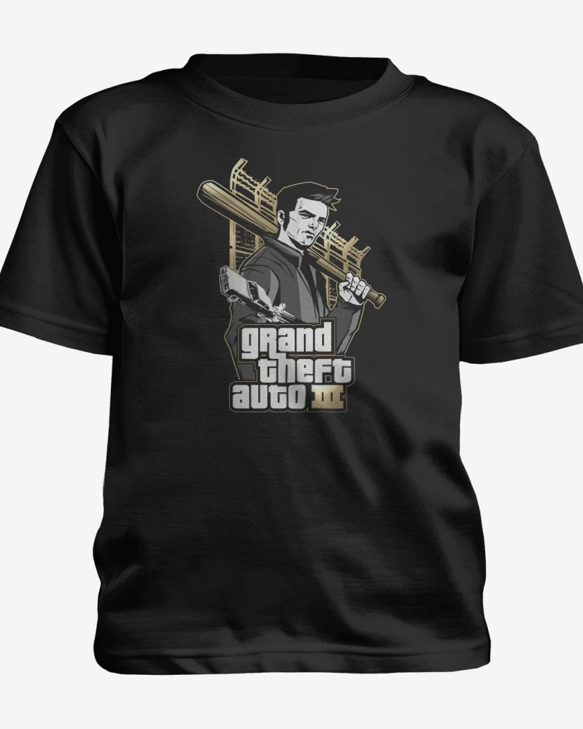 Polera de niño Negro de GTA III Claude Speed 