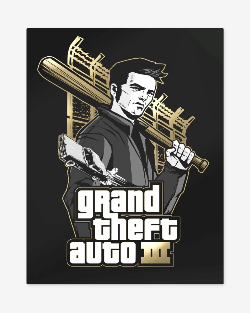 Print metalico Negro de GTA III Claude Speed 