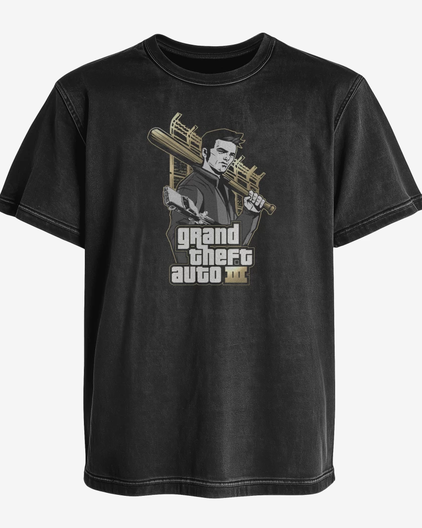 Polera desgastada Negro de GTA III Claude Speed 