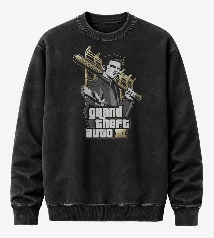 Poleron Polo Acid Wash Negro de GTA III Claude Speed 