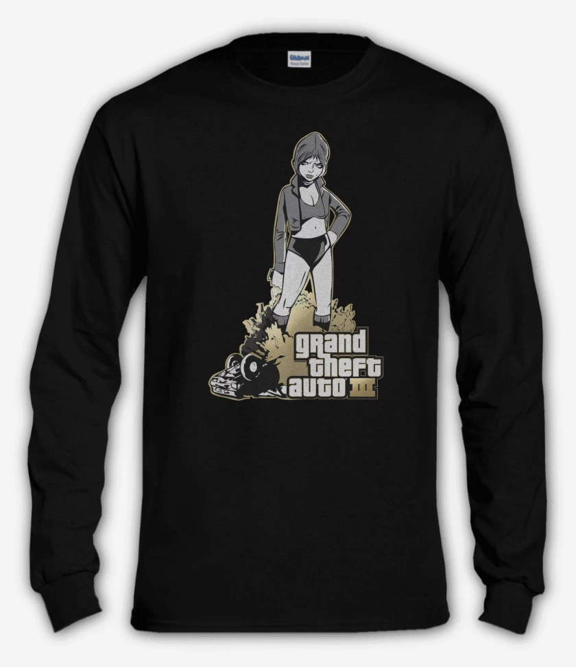 Polera manga larga Negro de GTA III Misty