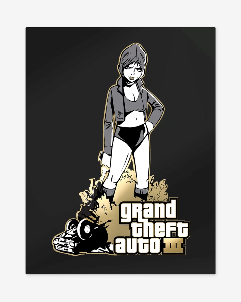 Print metalico Negro de GTA III Misty
