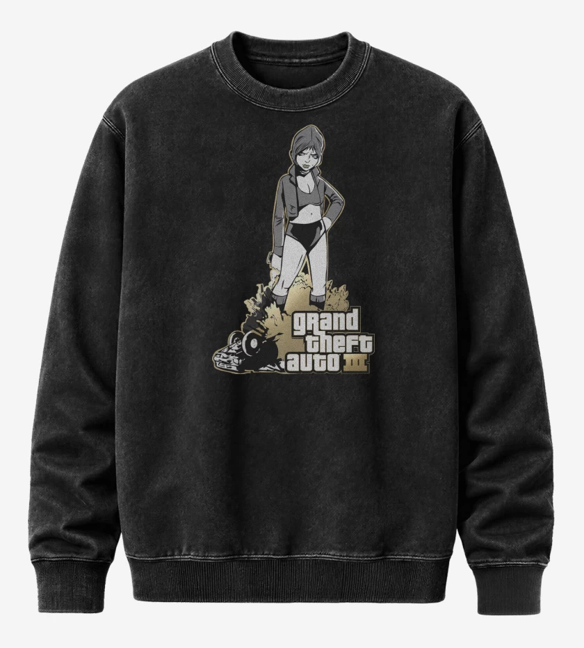 Poleron Polo Acid Wash Negro de GTA III Misty