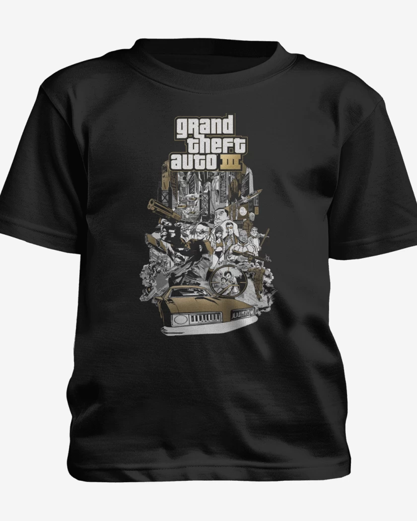 Polera de niño Negro de GTA III Liberty Ciy
