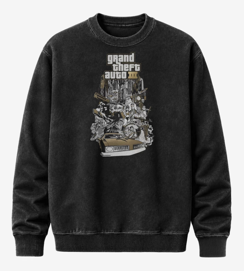 Poleron Polo Acid Wash Negro de GTA III Liberty Ciy