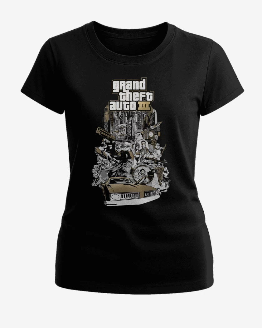 Polera de Mujer Negro de GTA III Liberty Ciy