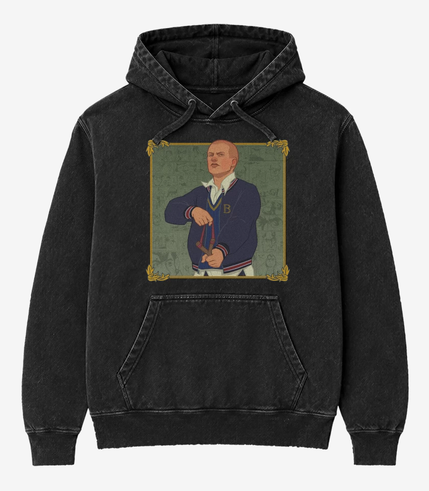 Poleron Canguro Acid Wash Negro de Bully Jimmy Hopkins
