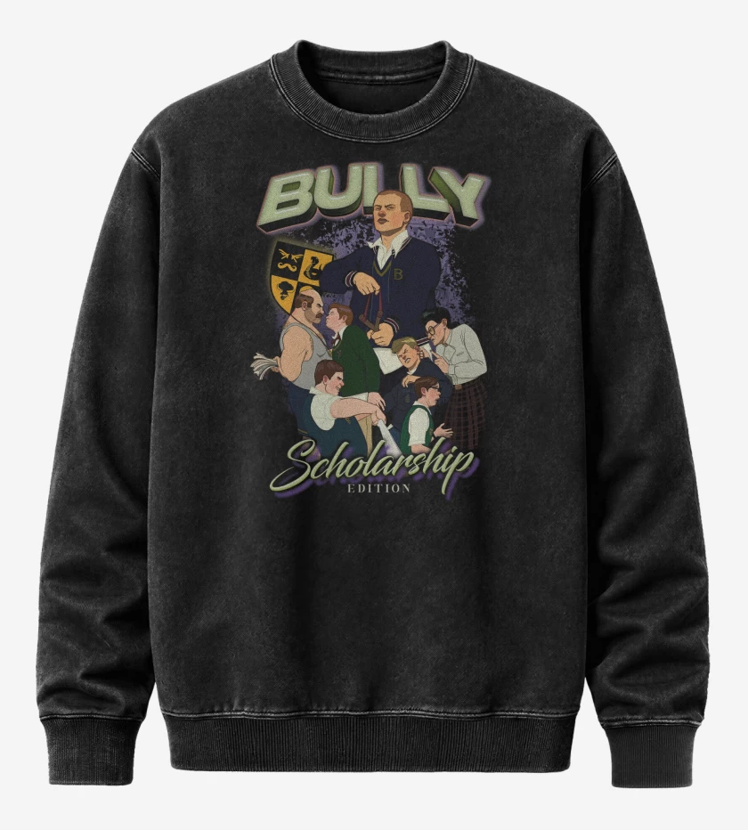 Poleron Polo Acid Wash Negro de Bully Scolarship 