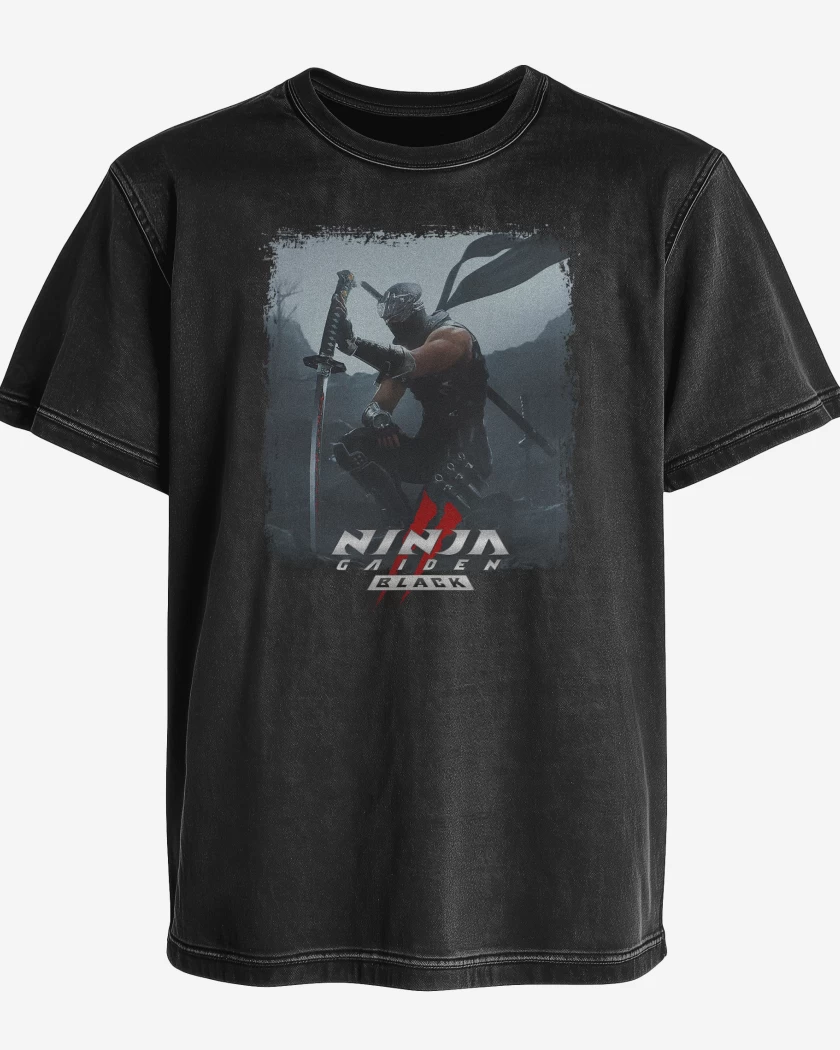 Polera desgastada Ninja Gaiden II Black