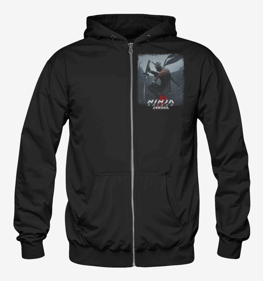 Poleron Canguro con cierre Ninja Gaiden II Black