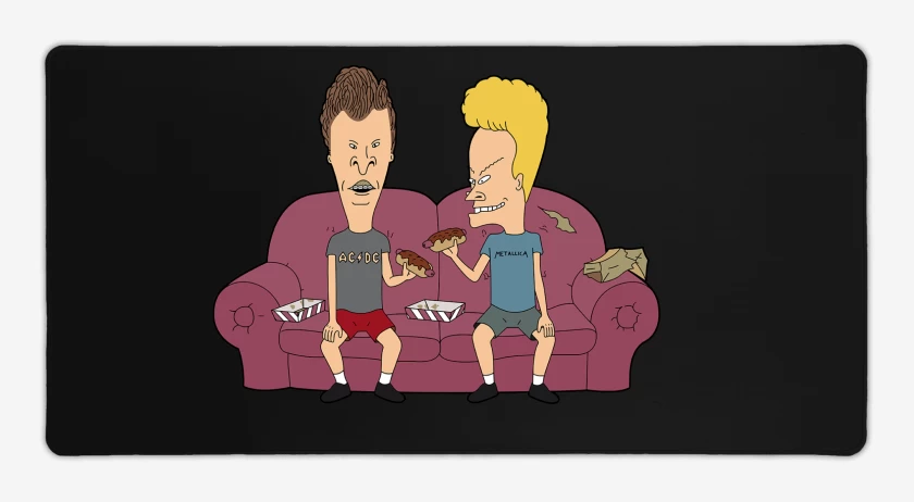 Mouse pad Gamer Negro de Beavis and Butthead Sillon