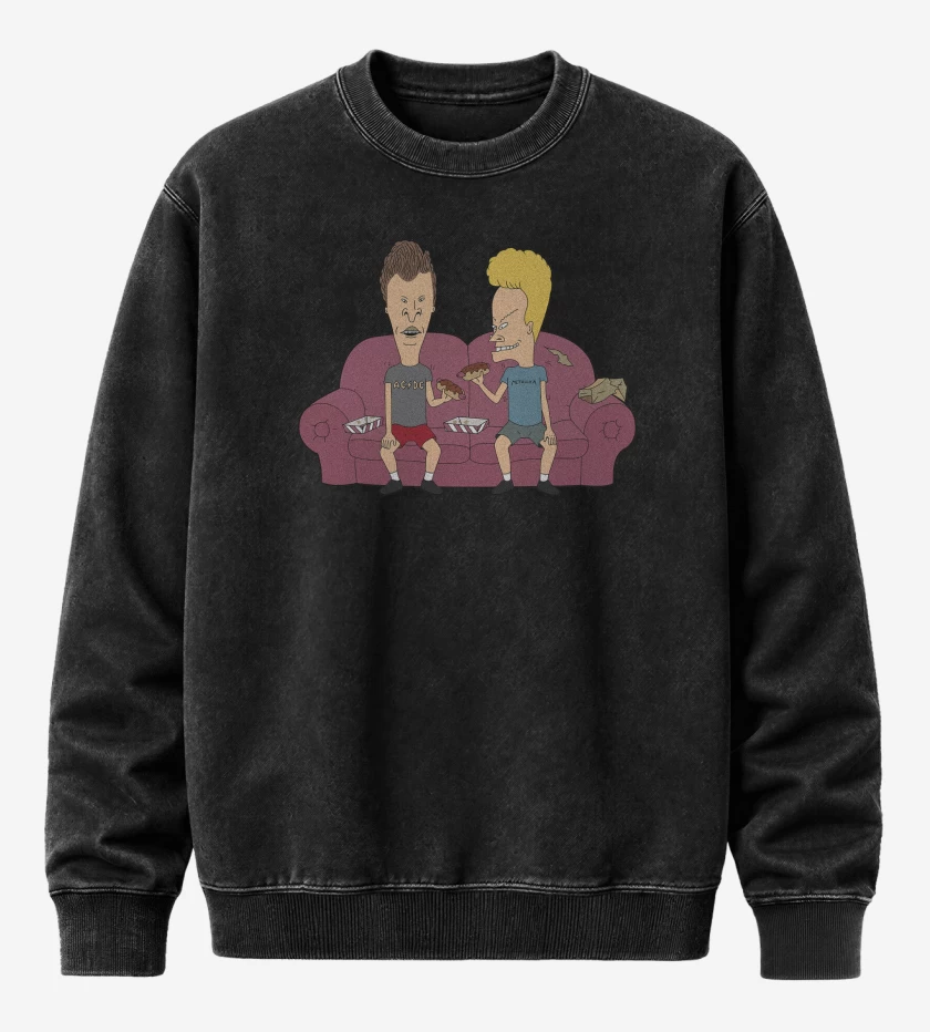 Poleron Polo Acid Wash Negro de Beavis and Butthead Sillon