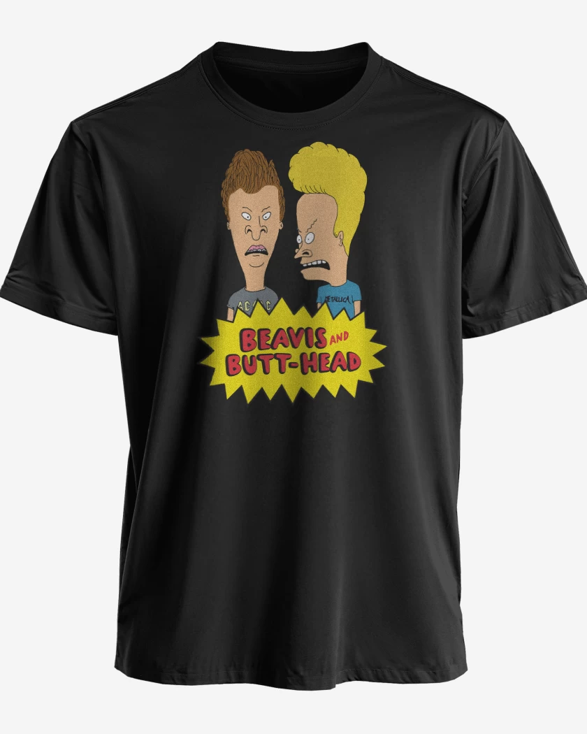 Polera premium Negro de Show de Beavis and Butt Head