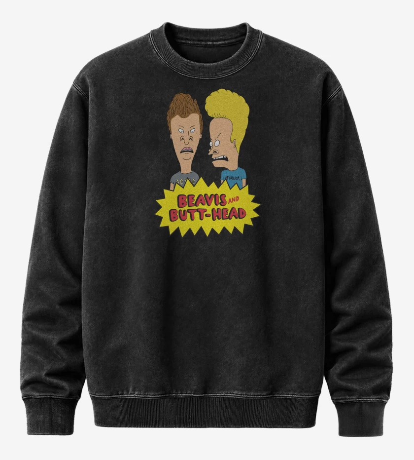 Poleron Polo Acid Wash Negro de Show de Beavis and Butt Head