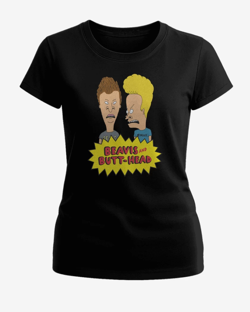 Polera de Mujer Negro de Show de Beavis and Butt Head