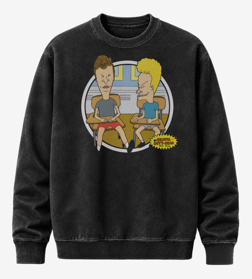 Poleron Polo Acid Wash Negro de Beavis y Butthead