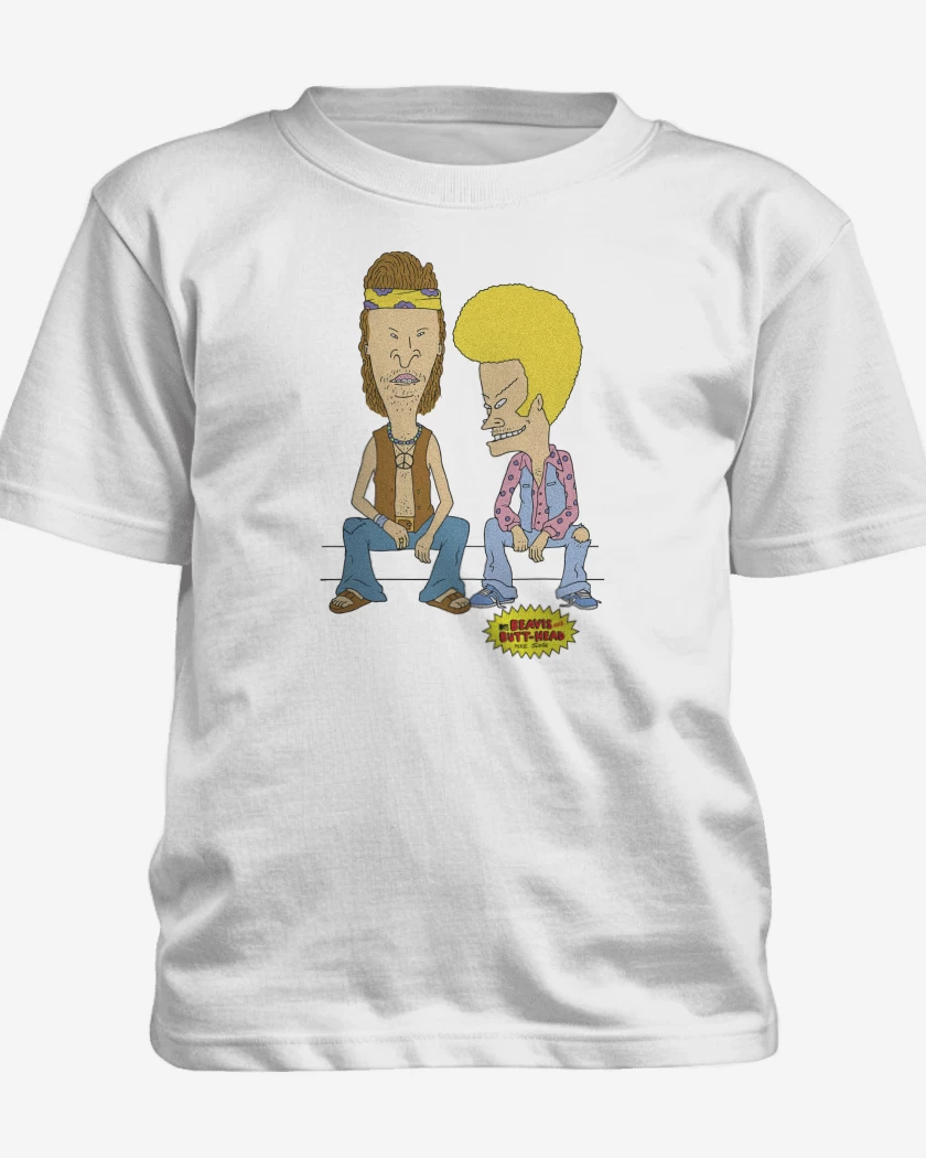 Polera de niño Blanco de Beavis and Butthead Hippies