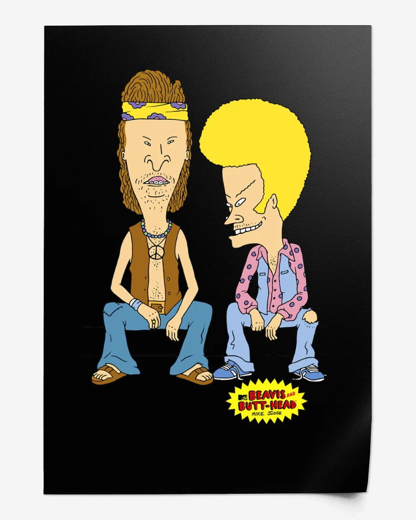Print Beavis and Butthead Hippies