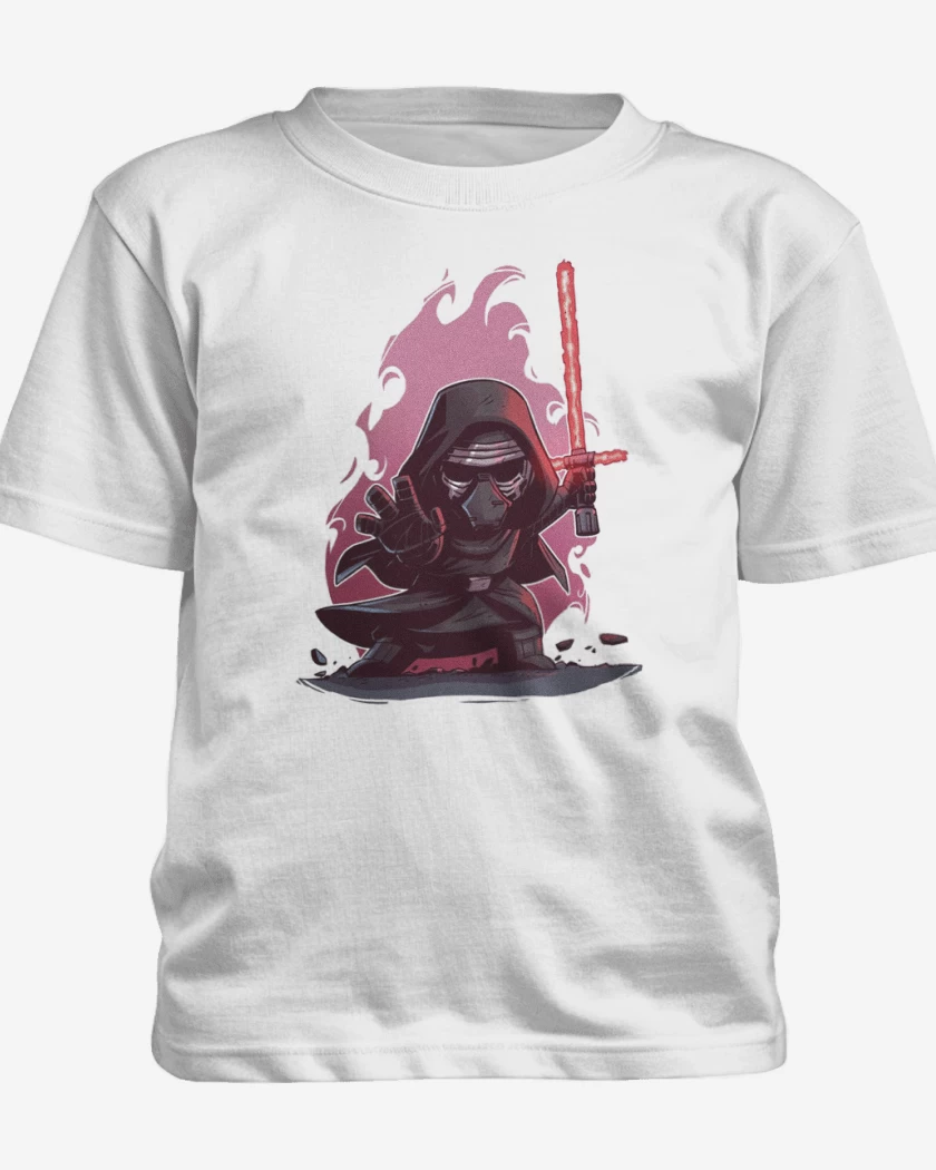 Polera de niño Blanco de Chibi Kylo