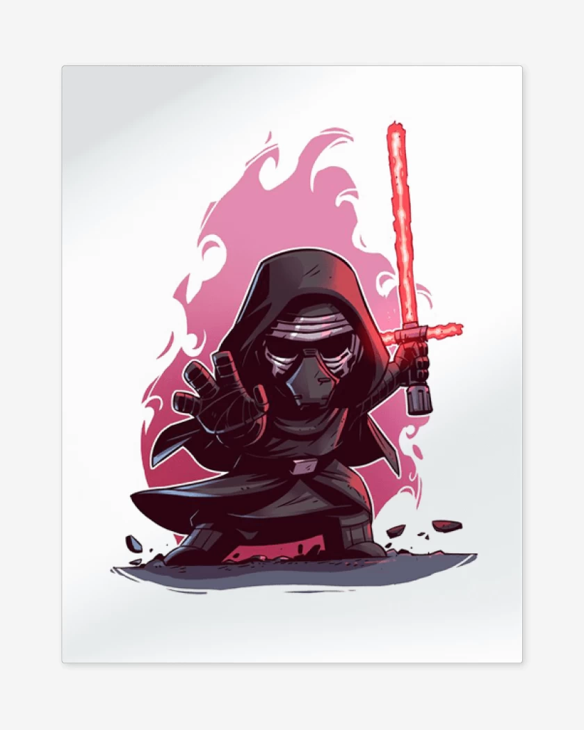 Print metalico Blanco de Chibi Kylo