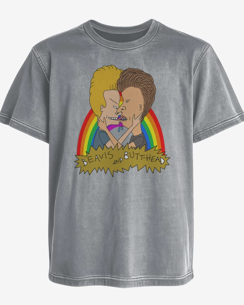 Polera desgastada Gris Melange de Beavis and Butthead Love