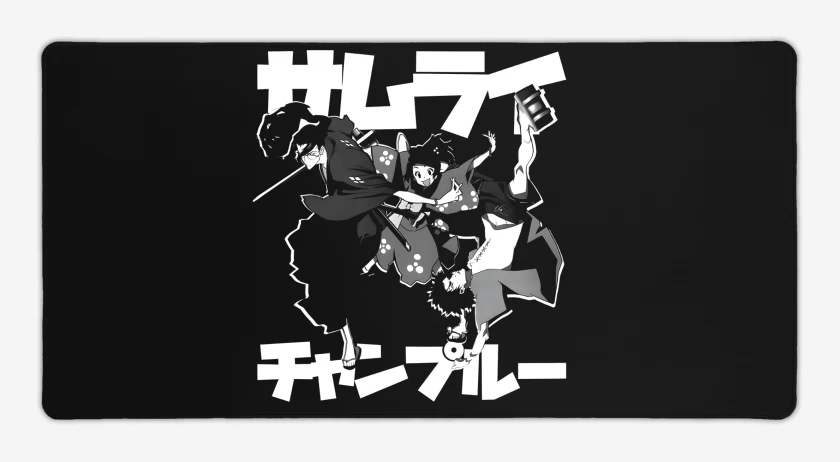 Mouse pad Gamer Negro de Champloo Samurais