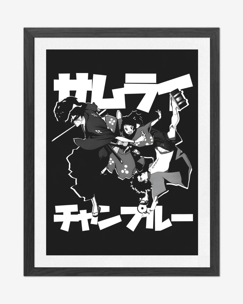 Cuadro decorativo Negro de Champloo Samurais